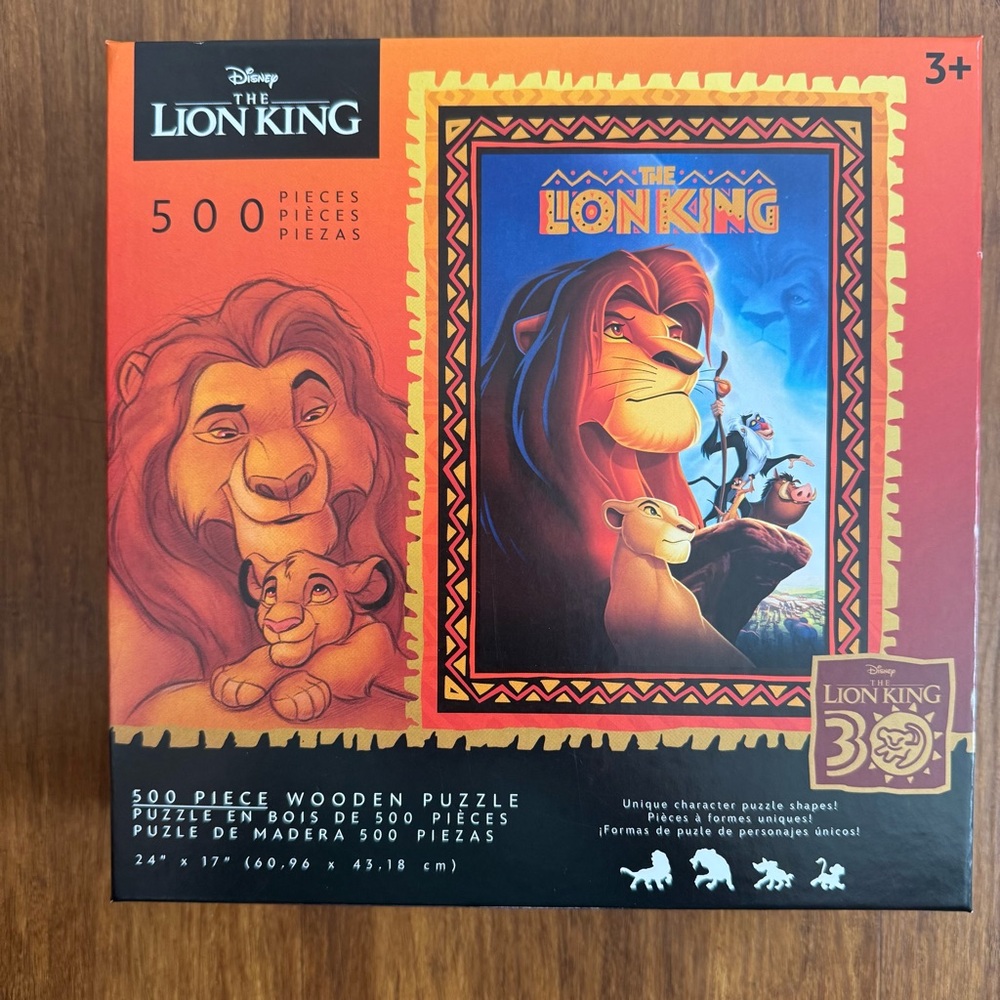 Disney Parks THE LION KING Wooden Puzzle 30th Anniversary 500 Pieces New